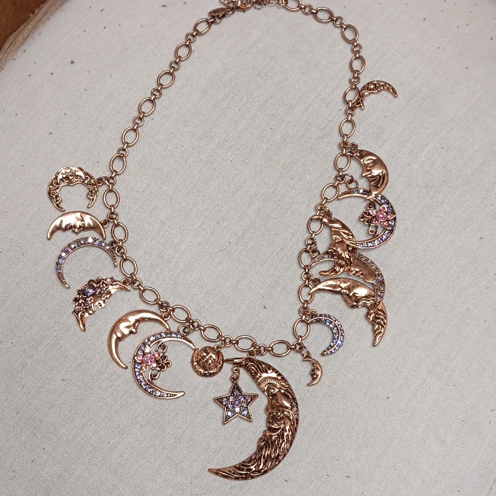 Rose Gold Moon and Star Necklace